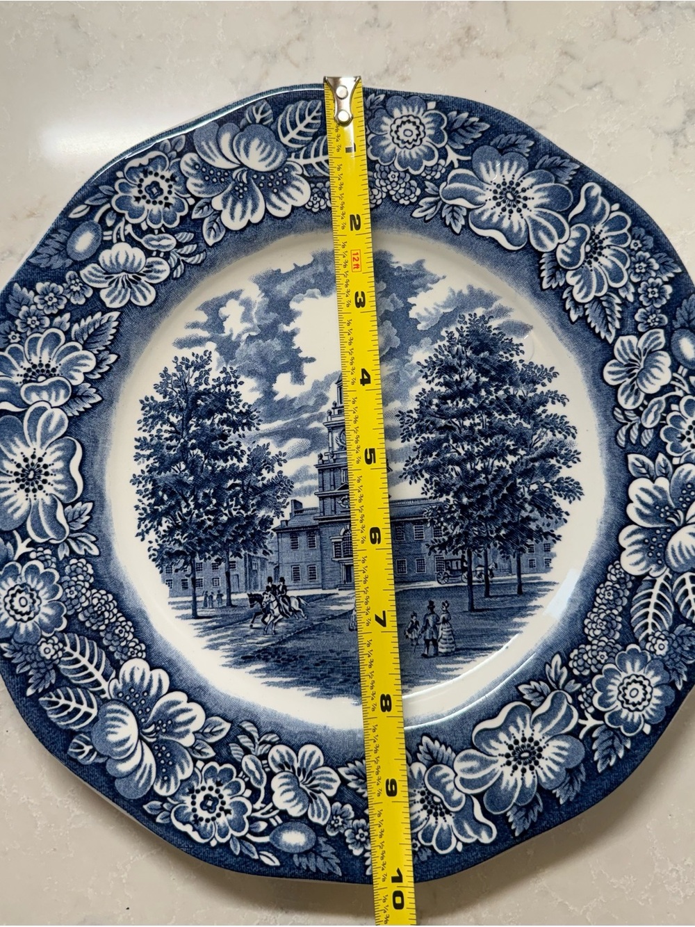 Vintage Liberty Blue Staffordshire Independence Hall Ironstone Plate - Picture 3 of 3